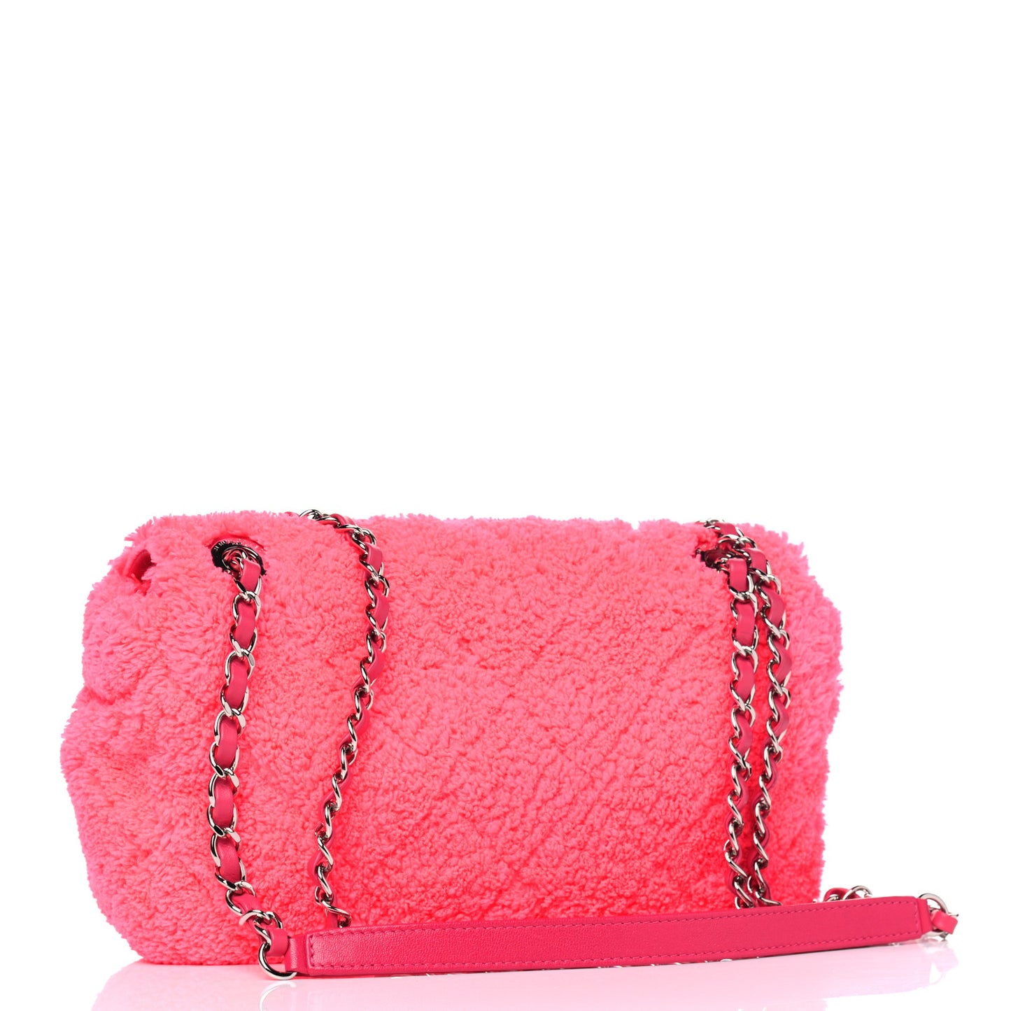 Lambskin Calfskin Mixed Fibers Quilted Medium Flap Pink