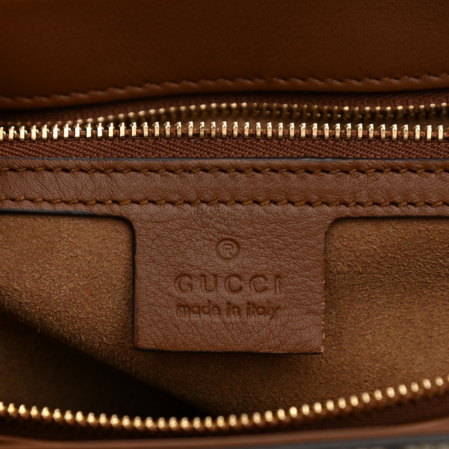 GG Supreme Monogram Calfskin Padlock Slip Pocket Shoulder Bag Beige Cuir