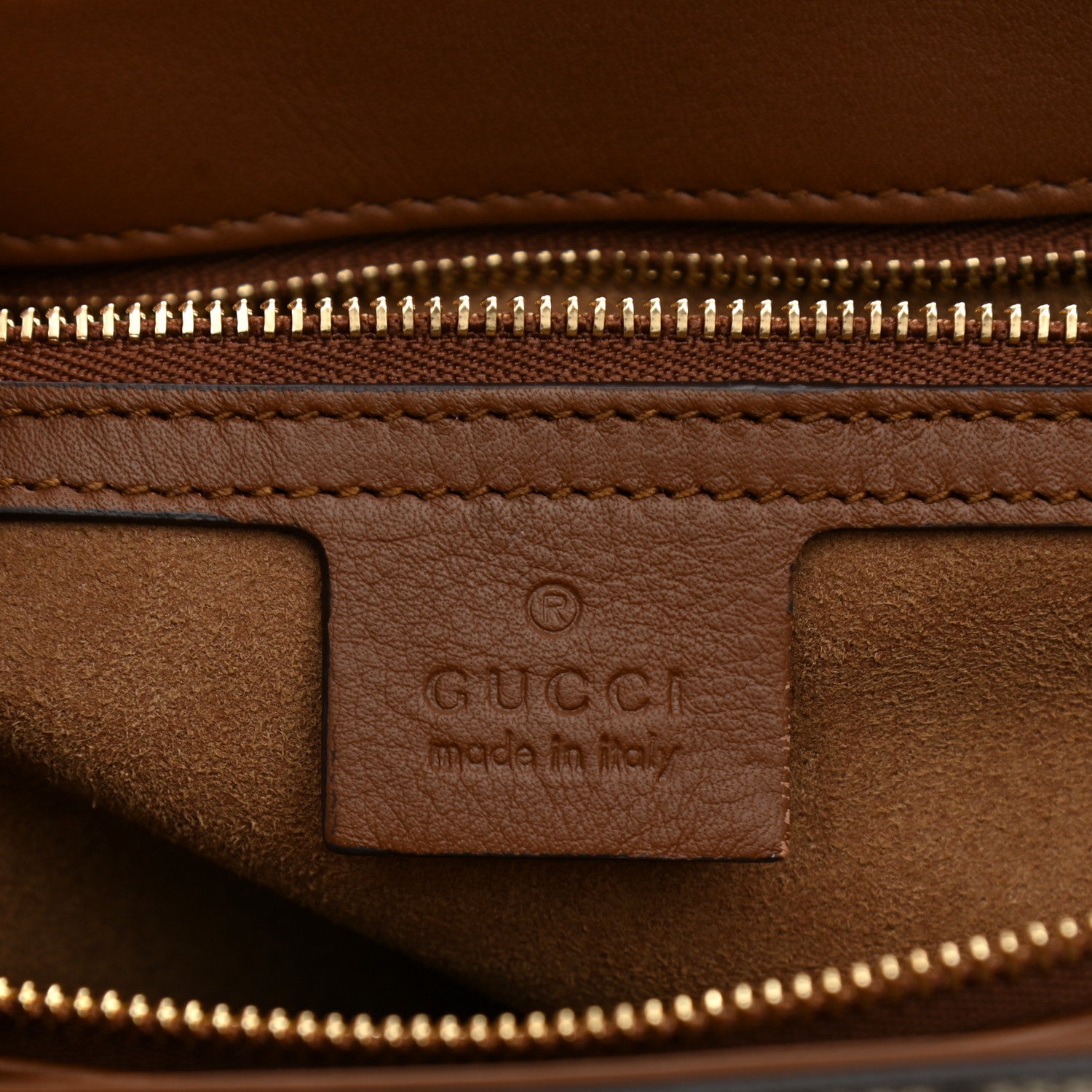 Gucci GG Supreme Monogram Calfskin Padlock Slip Pocket Shoulder Bag Beige Cuir 6 of 11