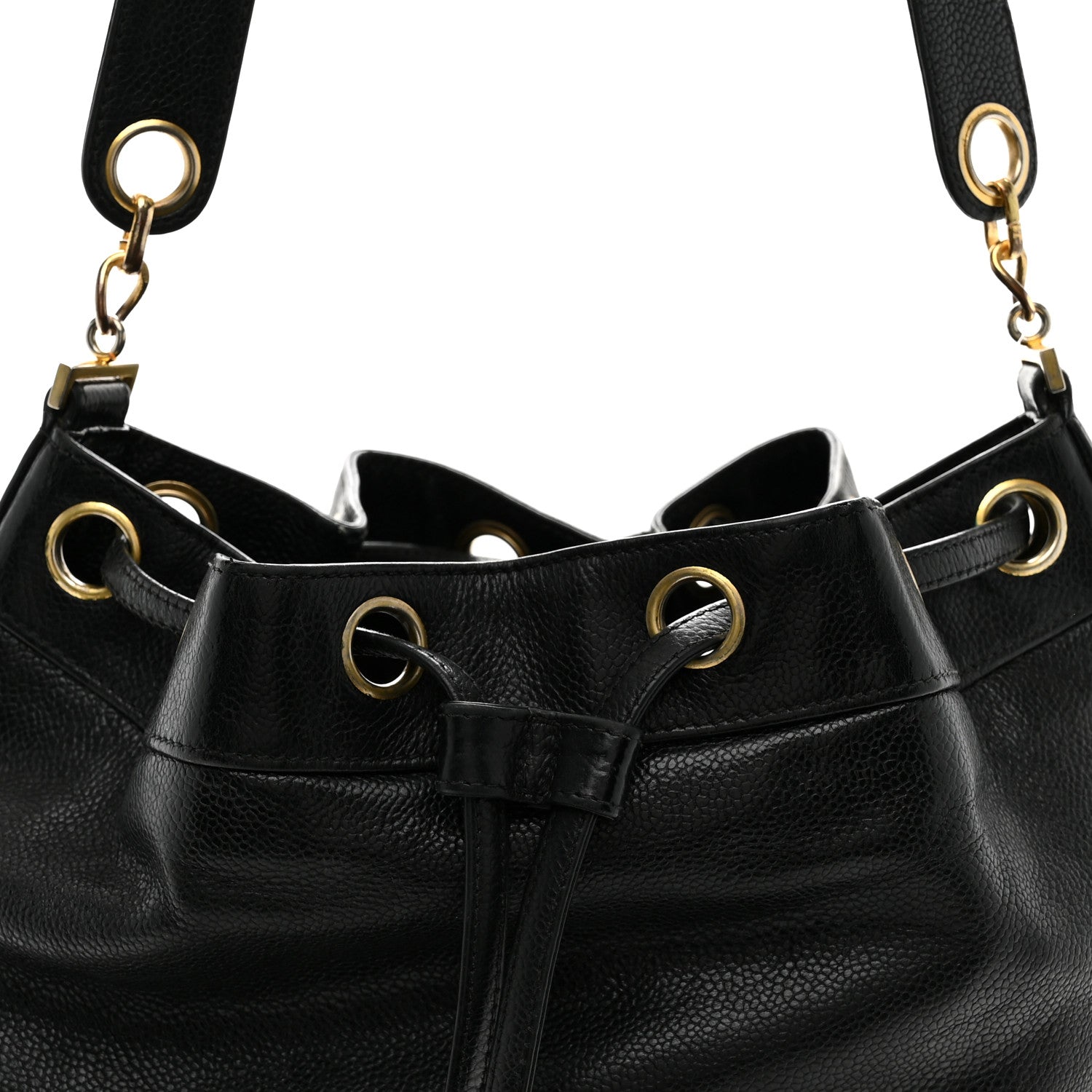 Chanel Caviar CC Drawstring Shoulder Bag Black 8 of 13