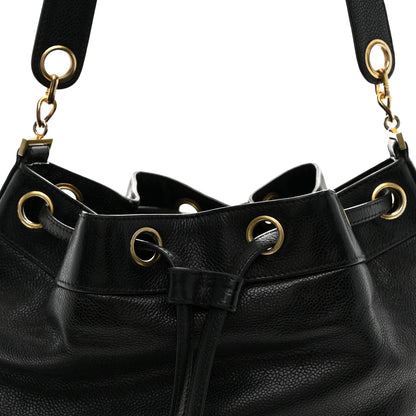 Chanel Caviar CC Drawstring Shoulder Bag Black 8 of 13