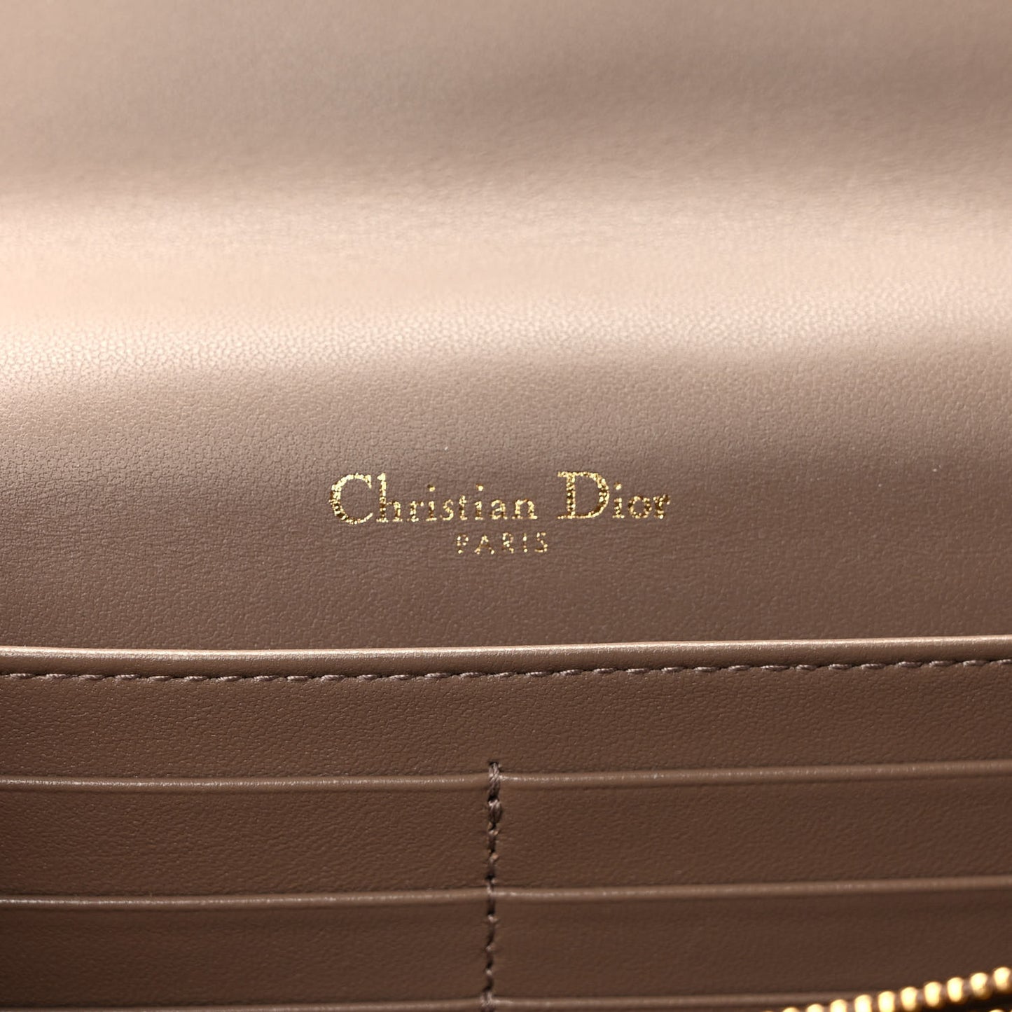 Lambskin Chain Lady Dior Chain Pouch Warm Taupe