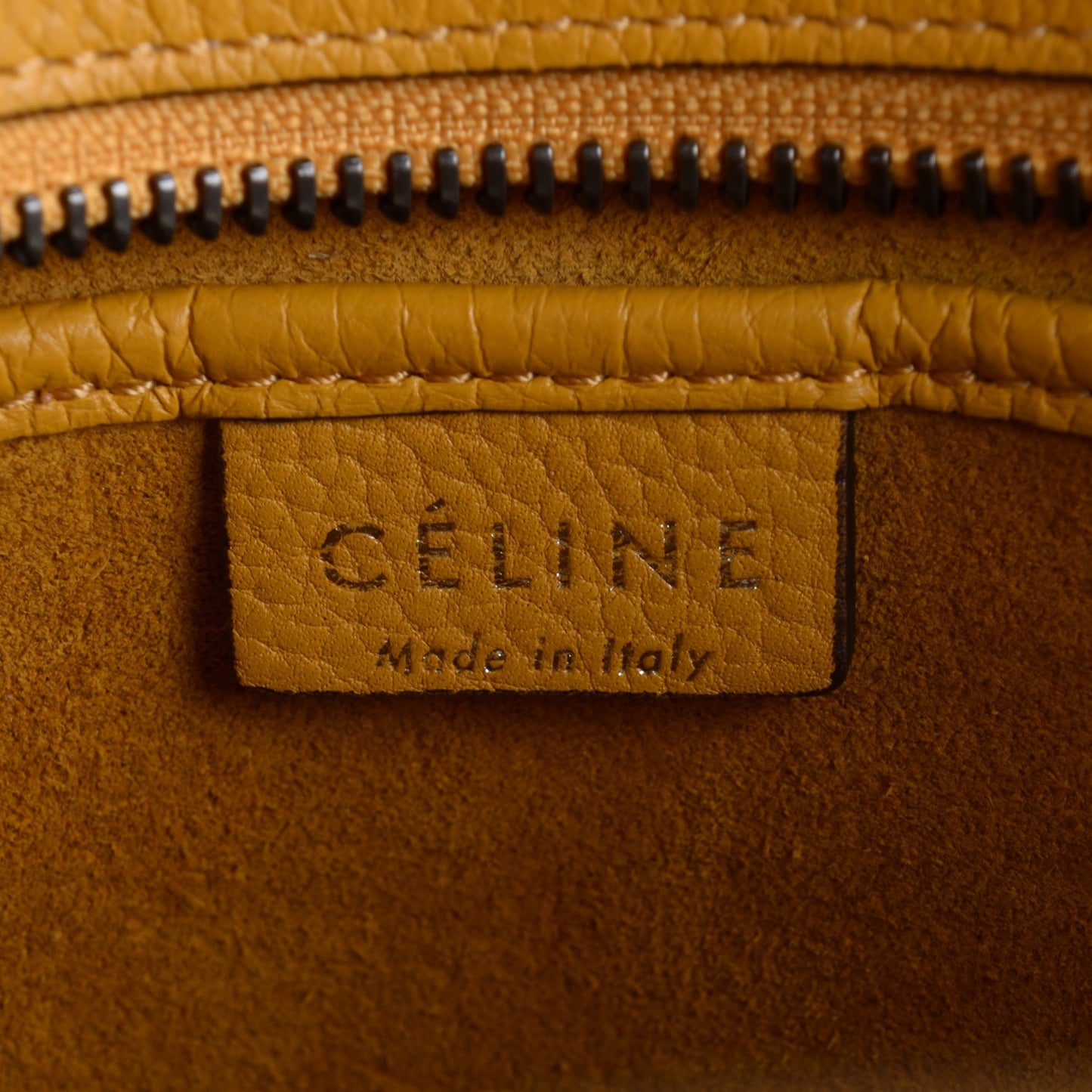 Drummed Calfskin Nano Luggage Ocre