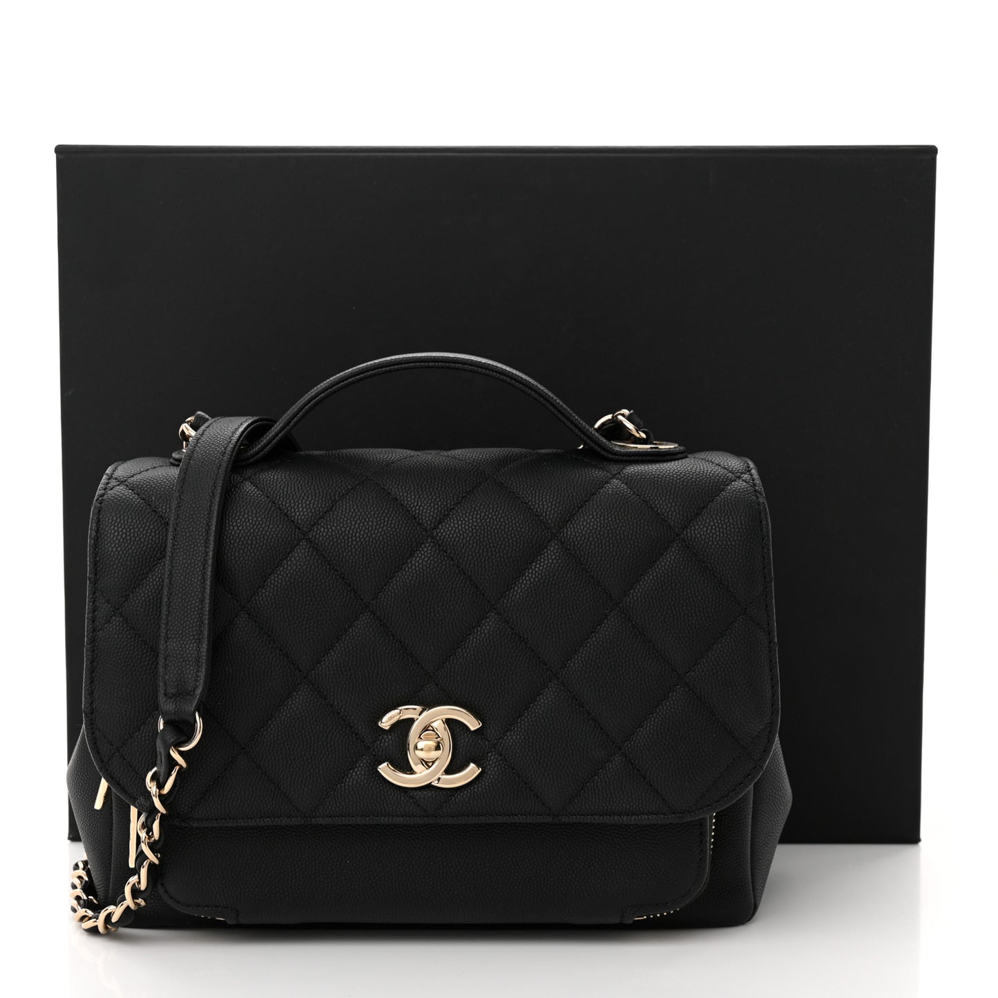 Caviar Quilted Medium Business Affinity Flap Black