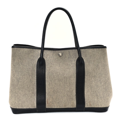 Hermes Buffle Skipper Toile Garden Party 36 MM Tote Black 1 of 10