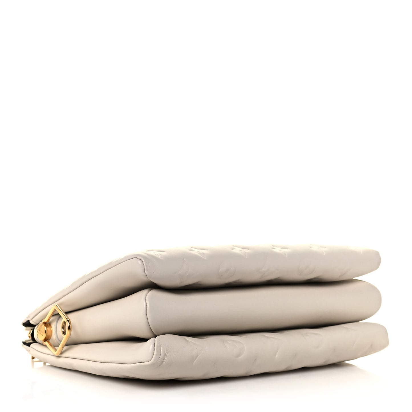 Lambskin Embossed Monogram Coussin PM Cream