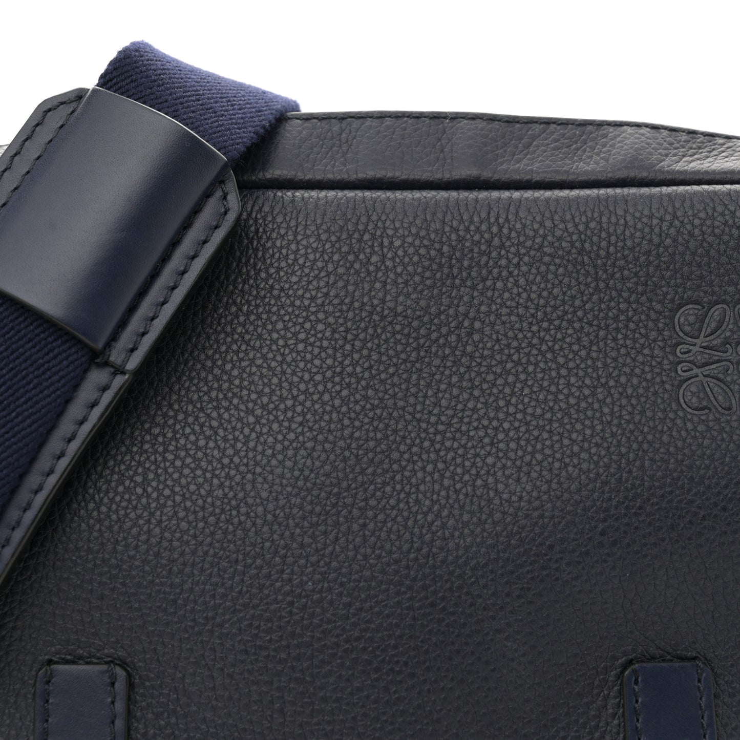 Soft Grained Calfskin XS Military Messenger Bag Navy