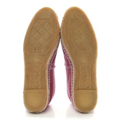 Chanel Linen CC Espadrilles 39 Pink Black 5 of 16