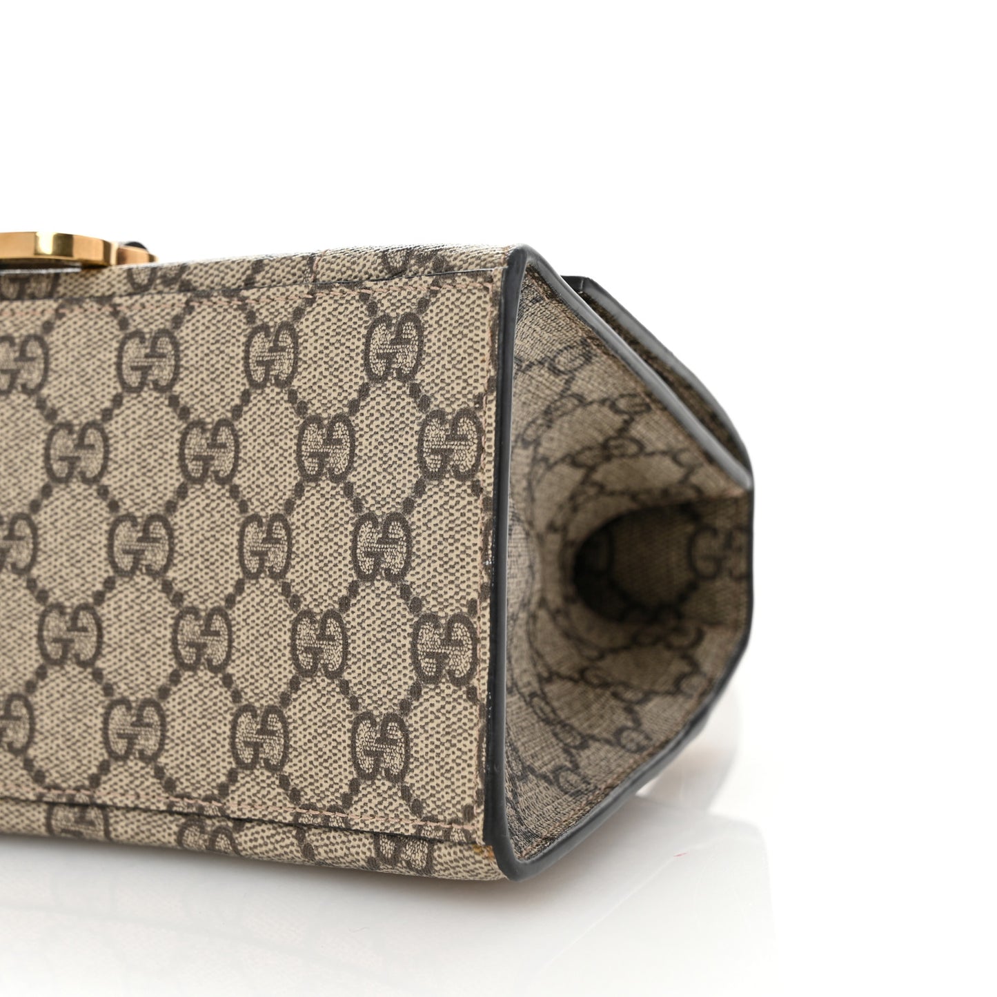 X GUCCI GG Supreme Monogram Small Hourglass Top Handle Bag Beige Ebony