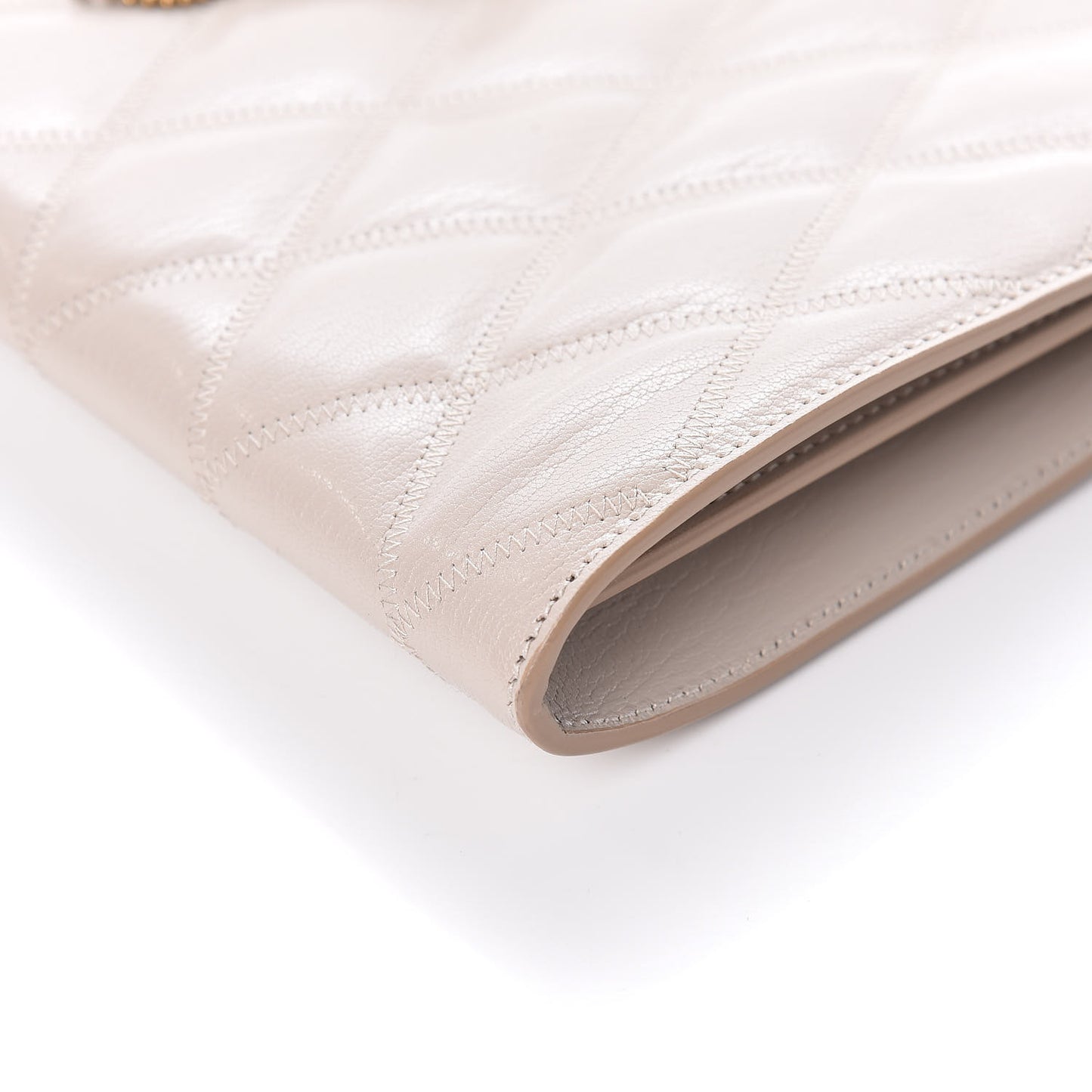 Goatskin Quilted Medium Gem Bag Natural