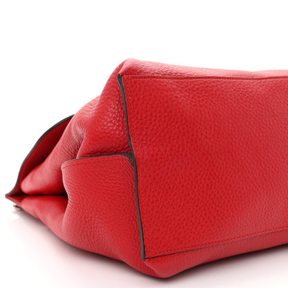 Gucci Pebbled Calfskin Large Bamboo Daily Top Handle Bag Red 8 of 11