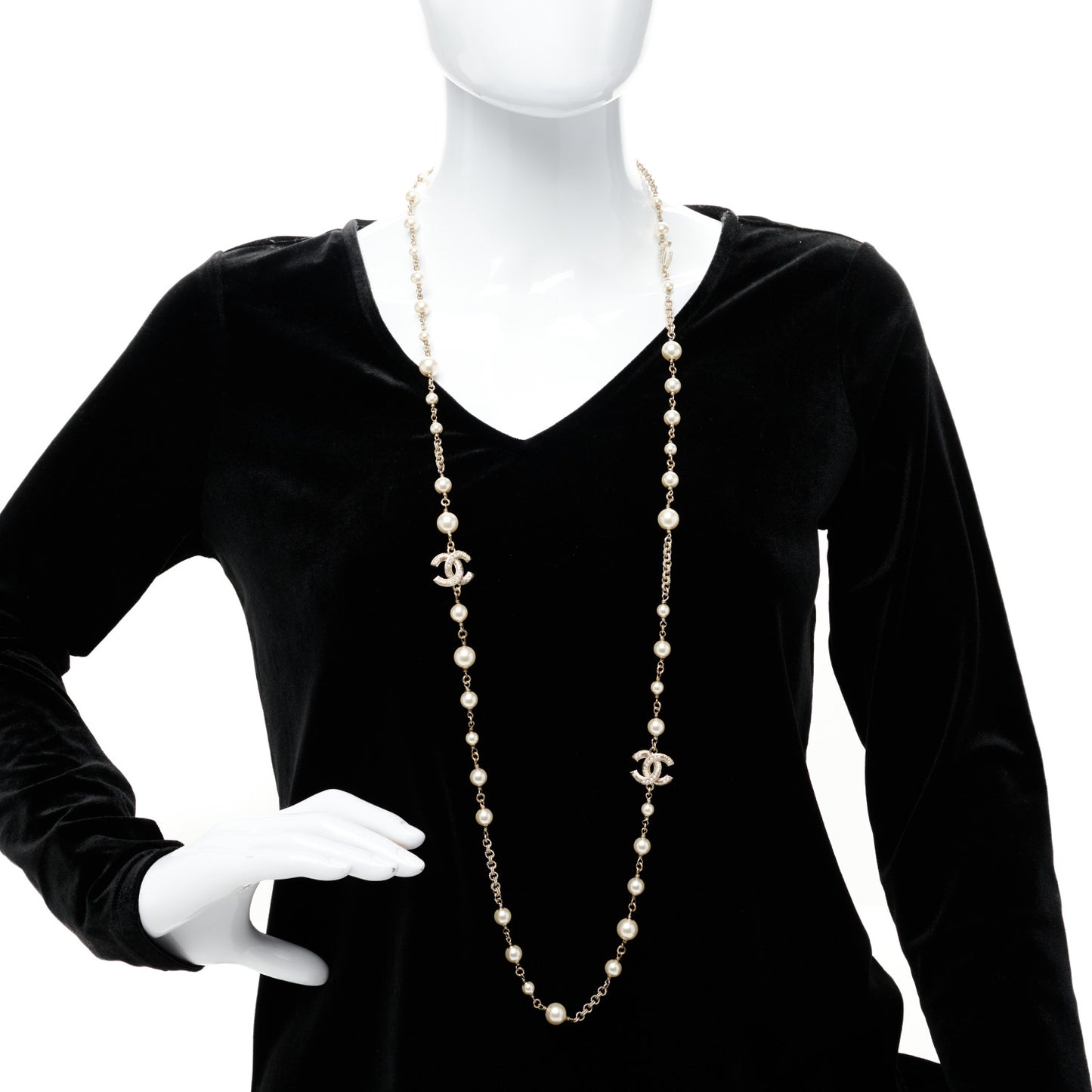 Pearl CC Necklace Light Gold