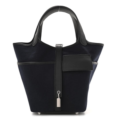 Hermes Toile Goeland Swift Cargo Picotin Lock 18 Bleu Marine 1 of 11