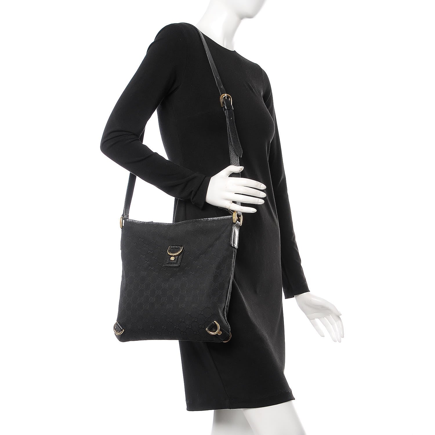 Gucci Monogram Abbey Messenger Bag Black 2 of 8