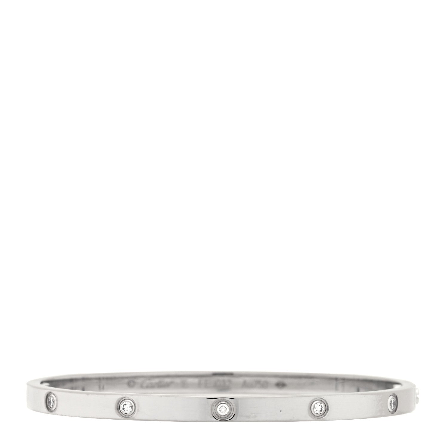 Cartier 18K White Gold 10 Diamond Small LOVE Bracelet 16 1 of 6