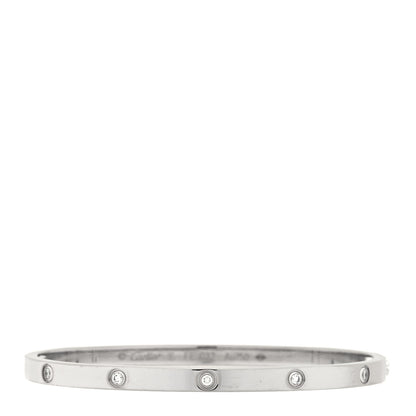 Cartier 18K White Gold 10 Diamond Small LOVE Bracelet 16 1 of 6