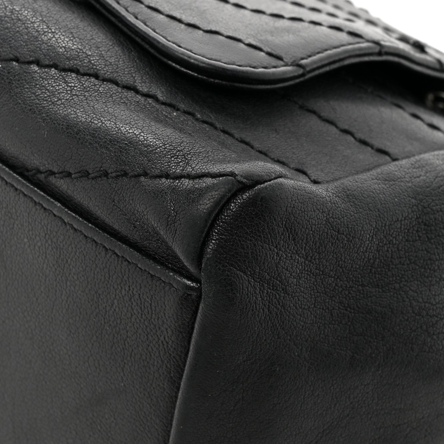 Saint Laurent Pebbled Lambskin Chevron Monogram Small Nolita Black 15 of 17