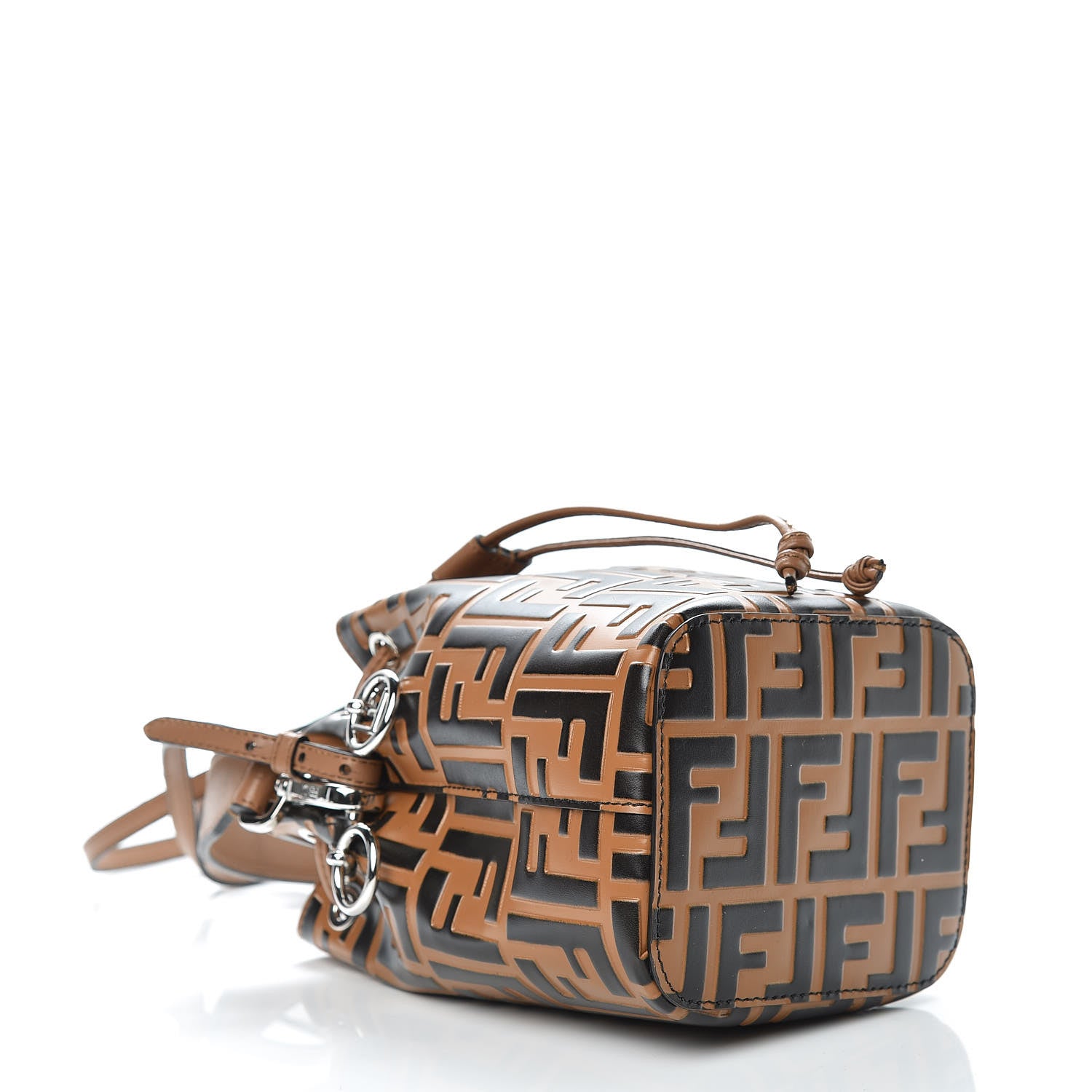 Fendi Vitello Liberty F is Fendi FF Embossed Mini Mon Tresor Bucket Bag Tobacco Black 4 of 9
