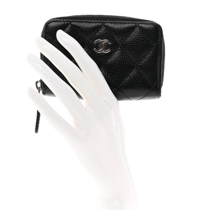 Chanel Caviar Quilted Zip Coin Purse Black 2 of 8