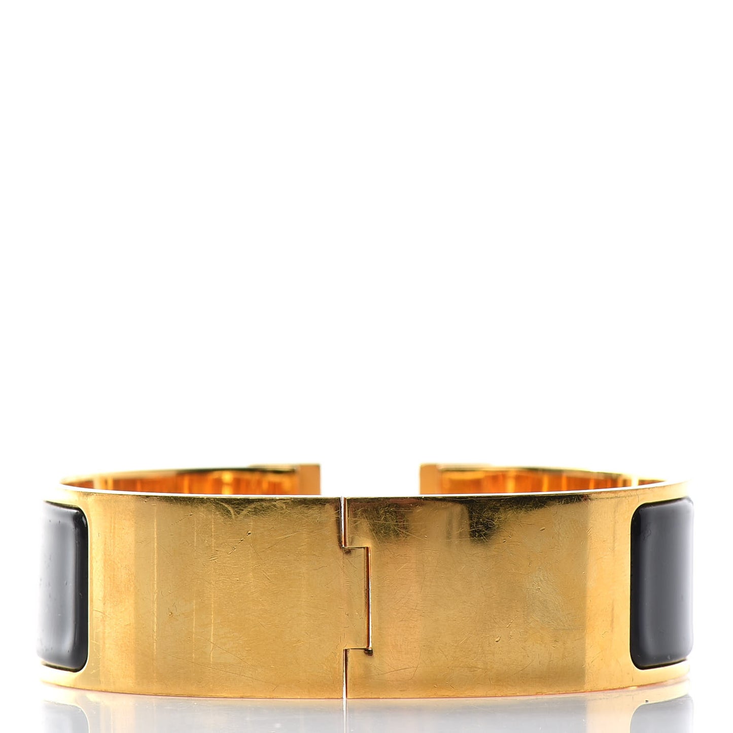 Enamel Wide Clic Clac H Bracelet GM Black