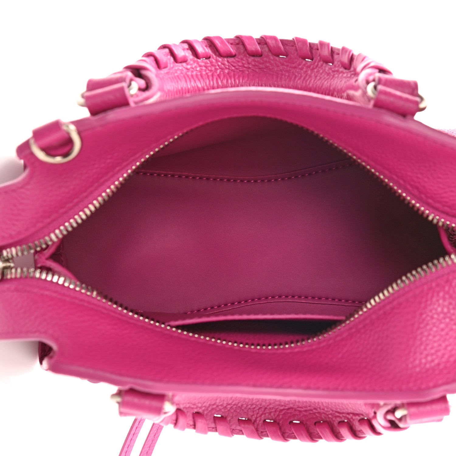 Balenciaga Grained Calfskin Neo Classic Silver Hardware Mini City Fuchsia 5 of 8