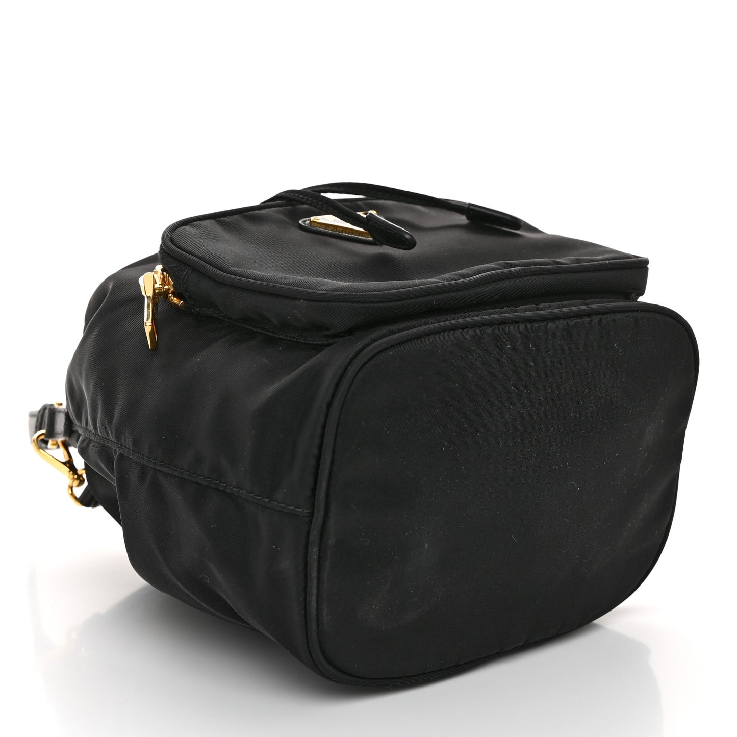 Saffiano Tessuto Nylon Mini Bucket Crossbody Bag Black