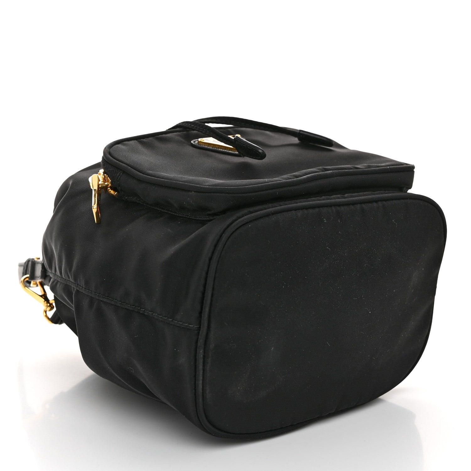 Prada Saffiano Tessuto Nylon Mini Bucket Crossbody Bag Black 4 of 11