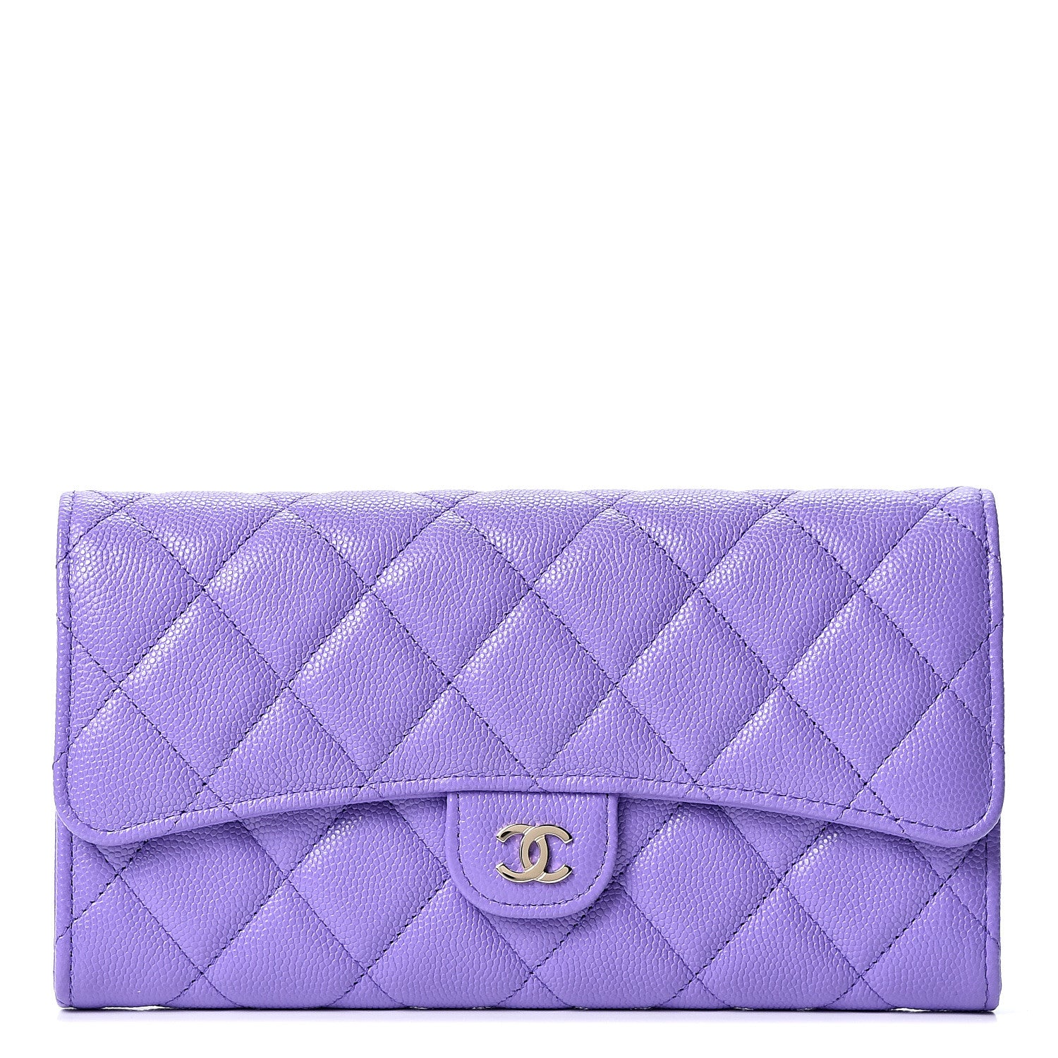 Chanel Caviar Quilted Large Flap Wallet Purple 1 of 10