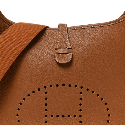Hermes Taurillon Clemence Evelyne III PM Gold 8 of 10