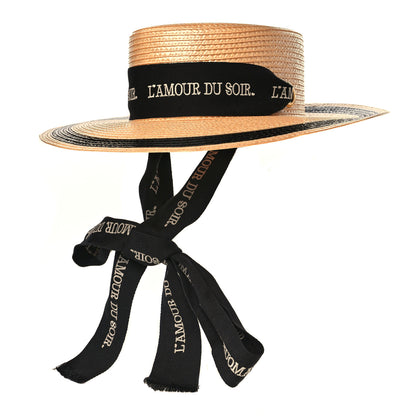 Gucci Raffia L'Amour Du Soir Sun Hat 56 Ivory Black 1 of 6