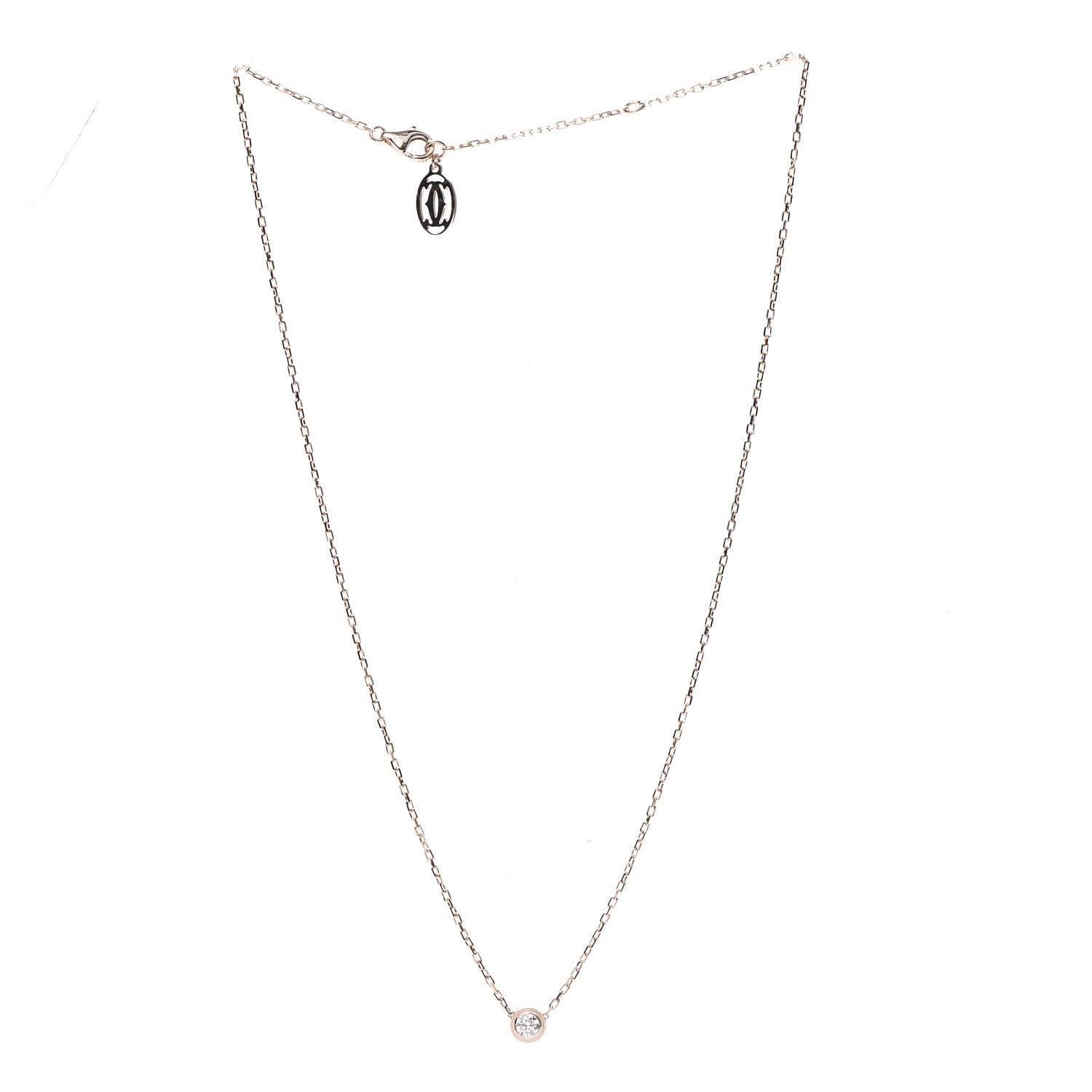 Cartier 18K Pink Gold Diamond LM D'Amour Pendant Necklace 3 of 6