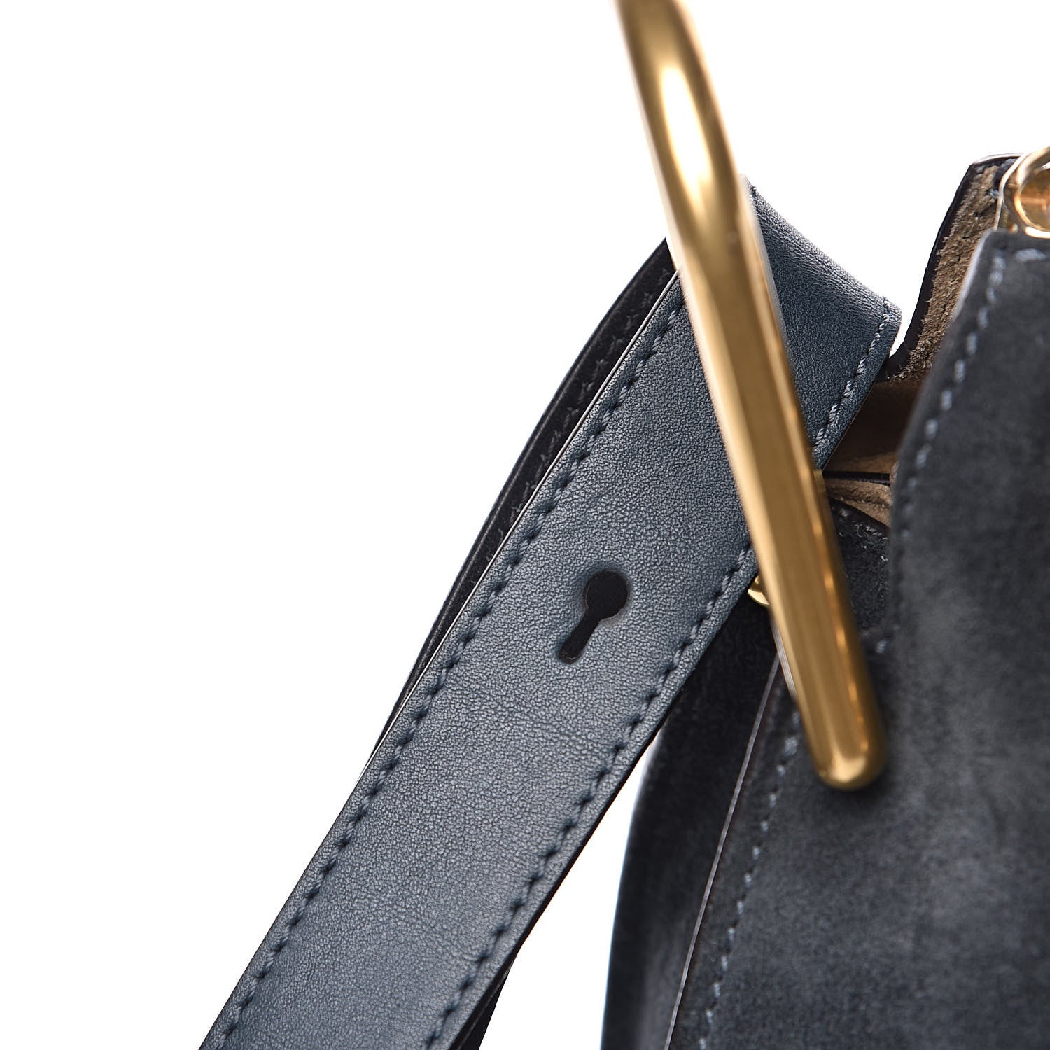 Chloe Calfskin Suede Small Hayley Hobo Silver Blue 14 of 15