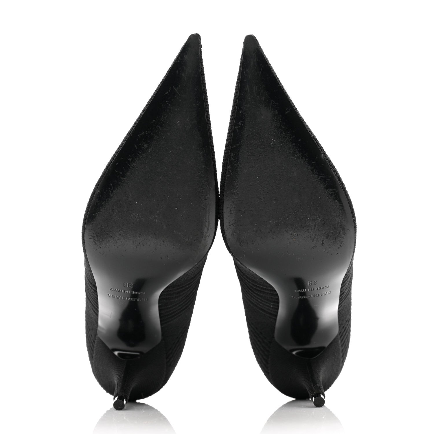 Balenciaga Textured Recycled Knit Logo Extreme Pointed Toe Knife 2.0 Booties 38 Black 5 of 10