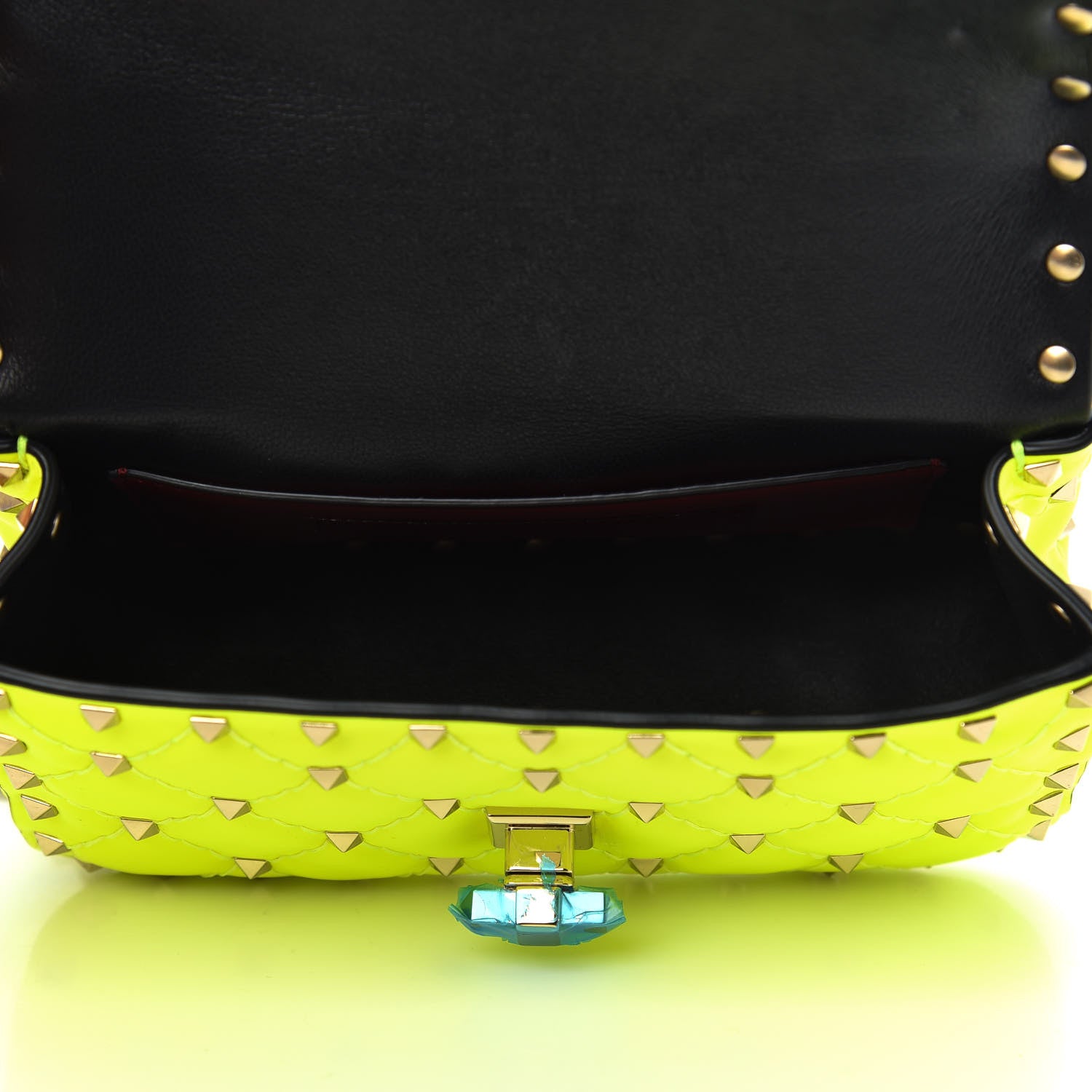 Valentino Garavani Calfskin Mini Rockstud Spike Shoulder Bag Lime 5 of 8