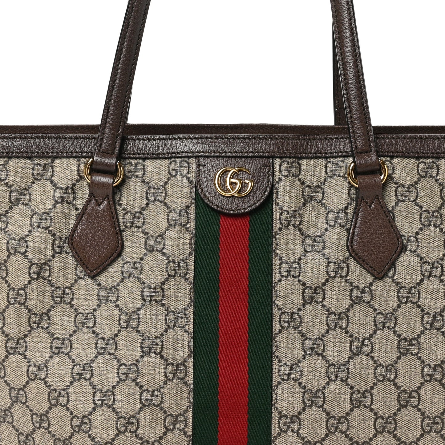 GG Supreme Monogram Medium Ophidia Shopping Tote Brown