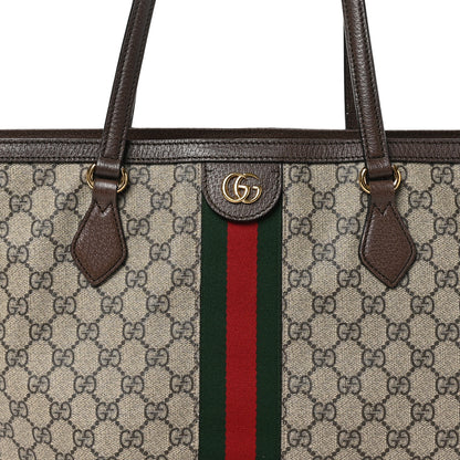 Gucci GG Supreme Monogram Medium Ophidia Shopping Tote Brown 8 of 11