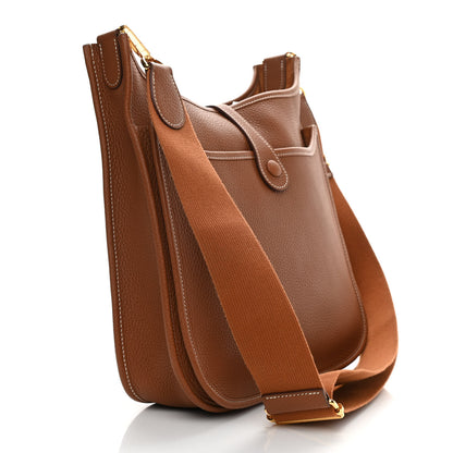 Hermes Taurillon Clemence Evelyne III PM Gold 3 of 9