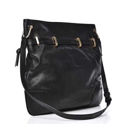 Gucci Sakai Calfskin Horsebit 1955 Cinch Top Messenger Bag Black 2 of 9