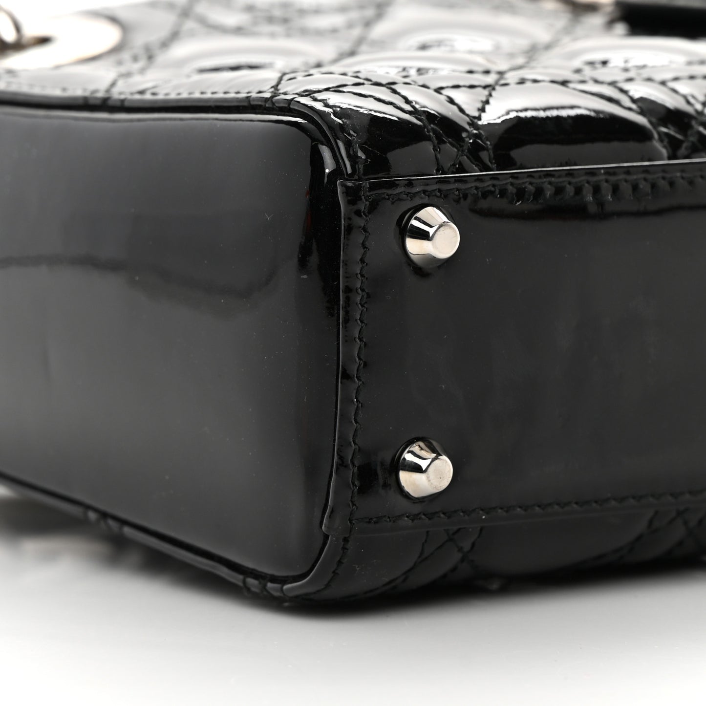 Patent Cannage Mini Lady Dior Black