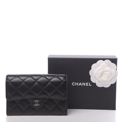 Chanel Lambskin Quilted Small Flap Wallet Black 9 of 9