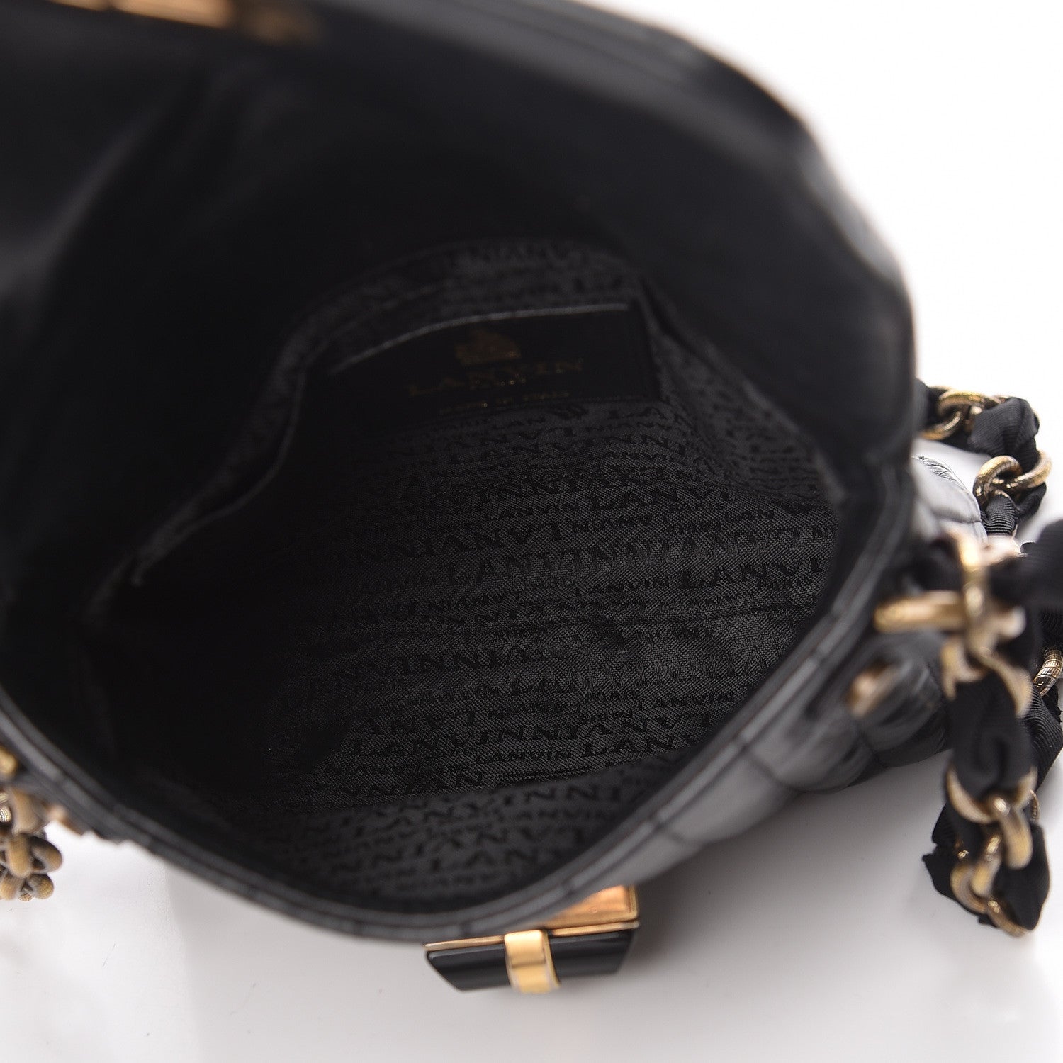 Lanvin Lambskin Quilted Mini Happy Pop Crossbody Black 4 of 11