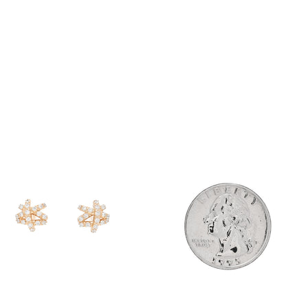 David Yurman 18K Yellow Gold Diamond 9mm Pave Crossover Stud Earrings 2 of 4