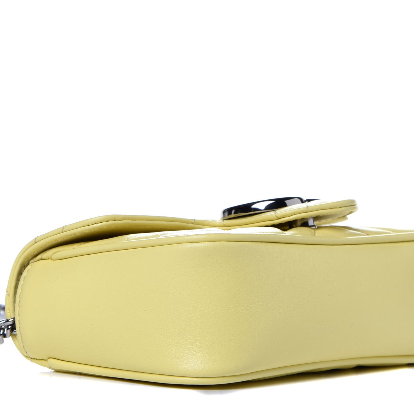 Calfskin Matelasse Super Mini GG Marmont Shoulder Bag Banana