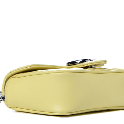 Gucci Calfskin Matelasse Super Mini GG Marmont Shoulder Bag Banana 8 of 9