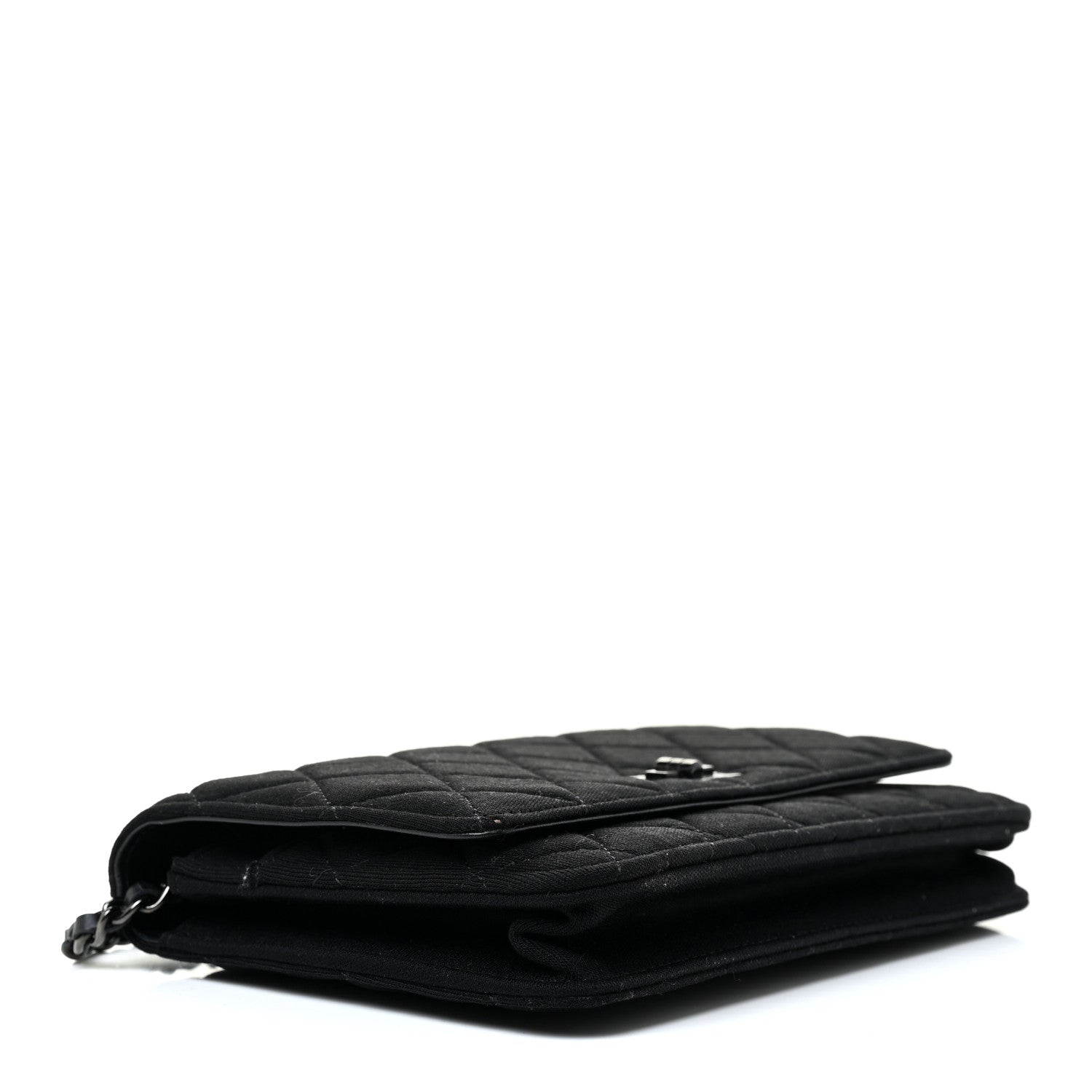 Chanel Jersey Quilted Reissue Wallet On Chain WOC Black 4 of 18