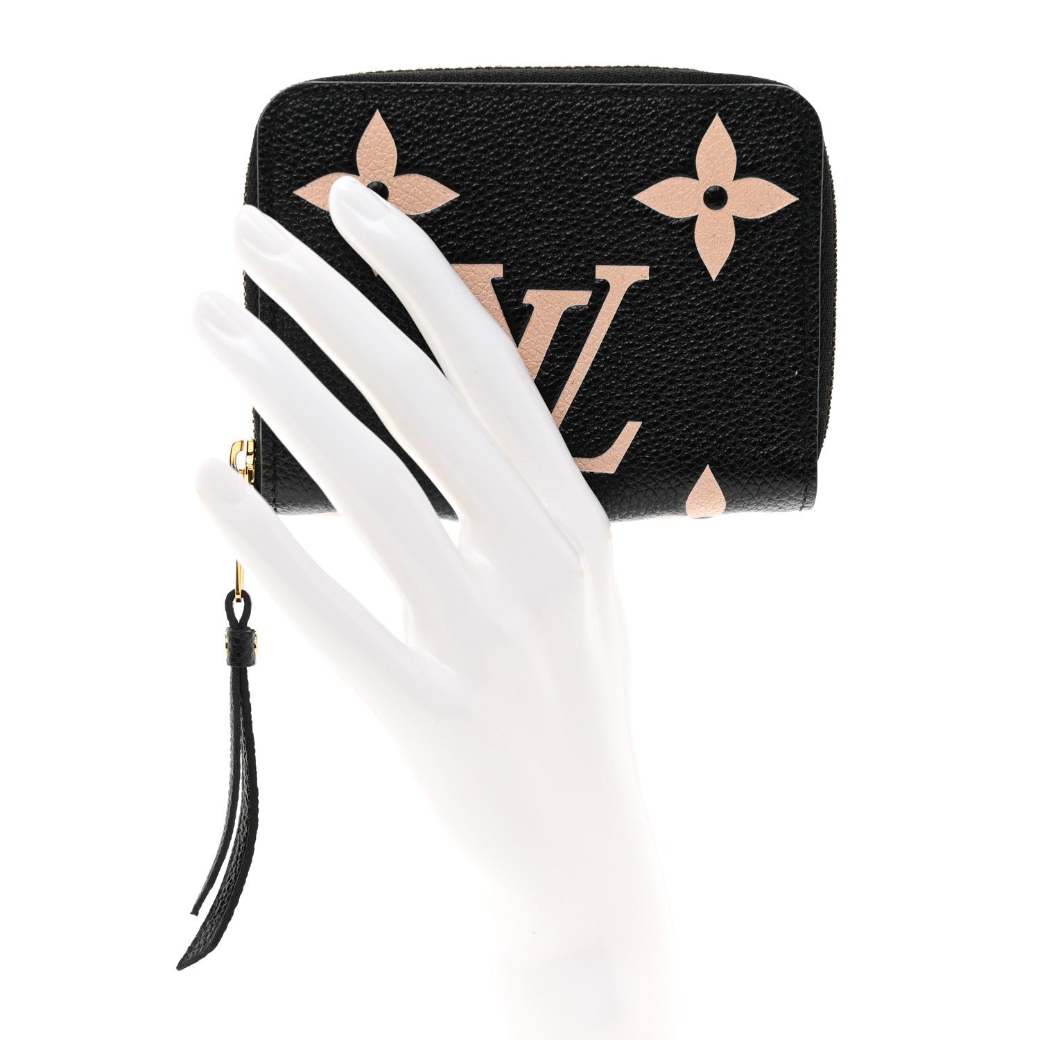 Louis Vuitton Empreinte Monogram Giant Zippy Coin Purse Black Beige 2 of 6