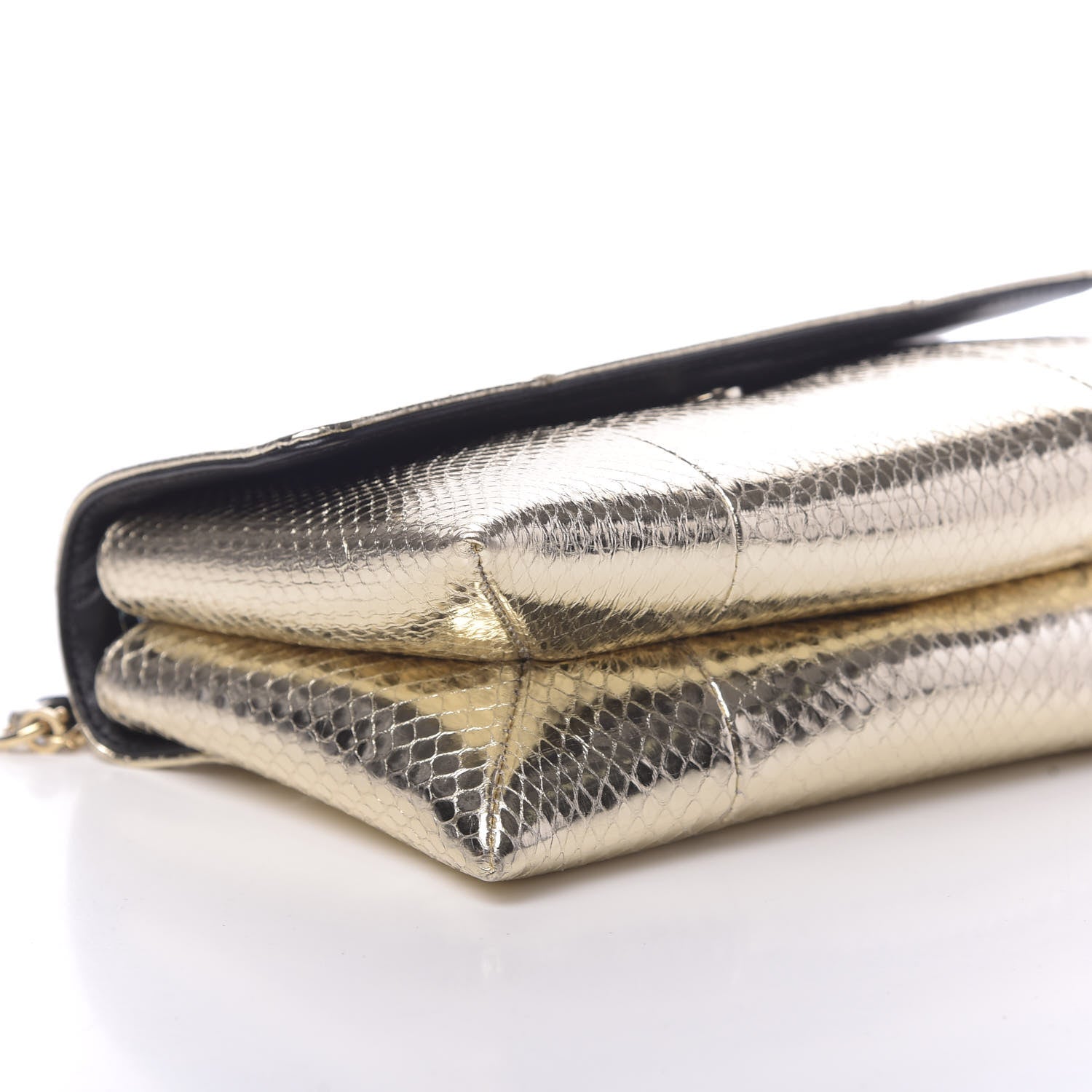Lanvin Metallic Snakeskin Mini Sugar Flap Shoulder Bag Gold 7 of 9