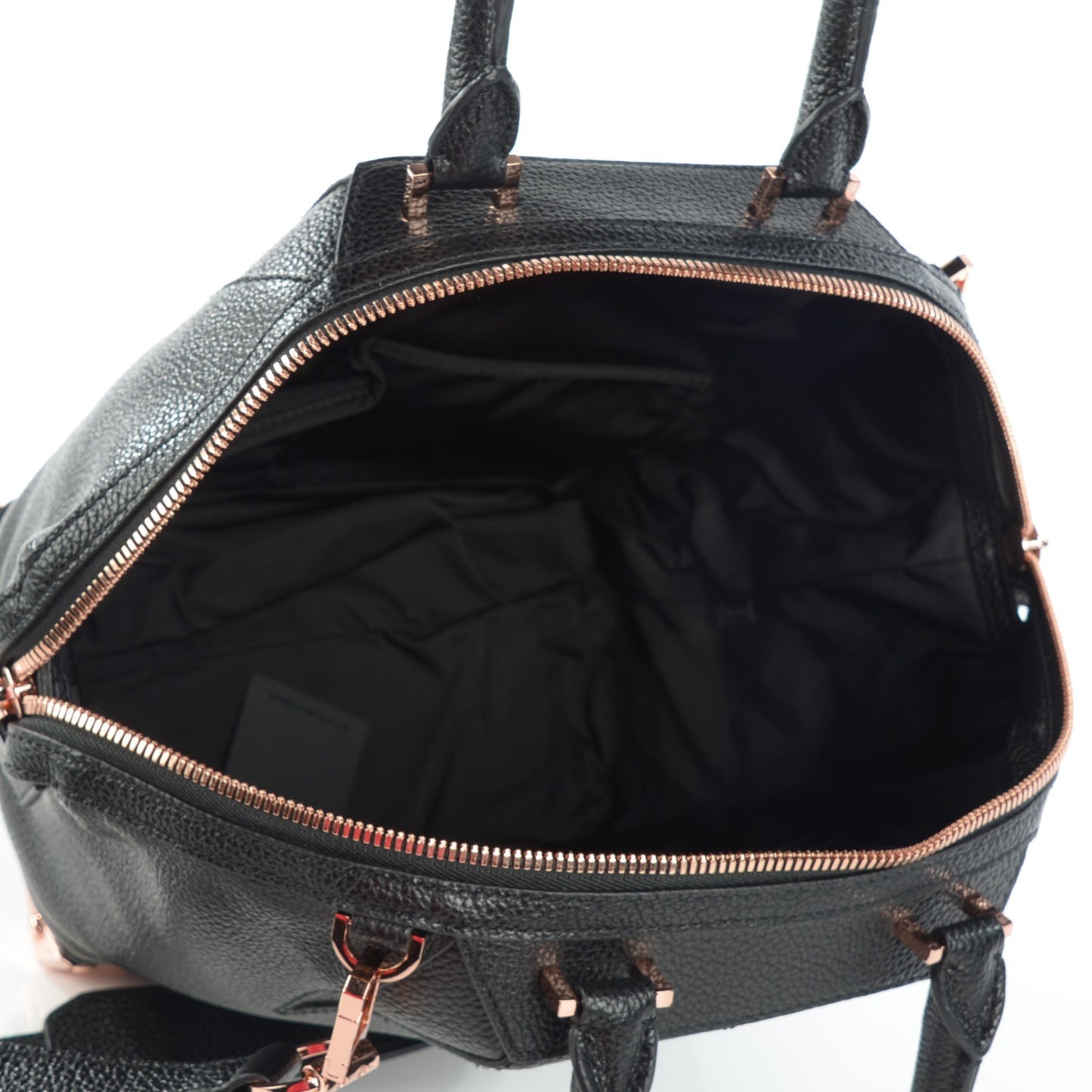 Pebbled Calfskin Small Emile Soft Black Rose Gold Hardware