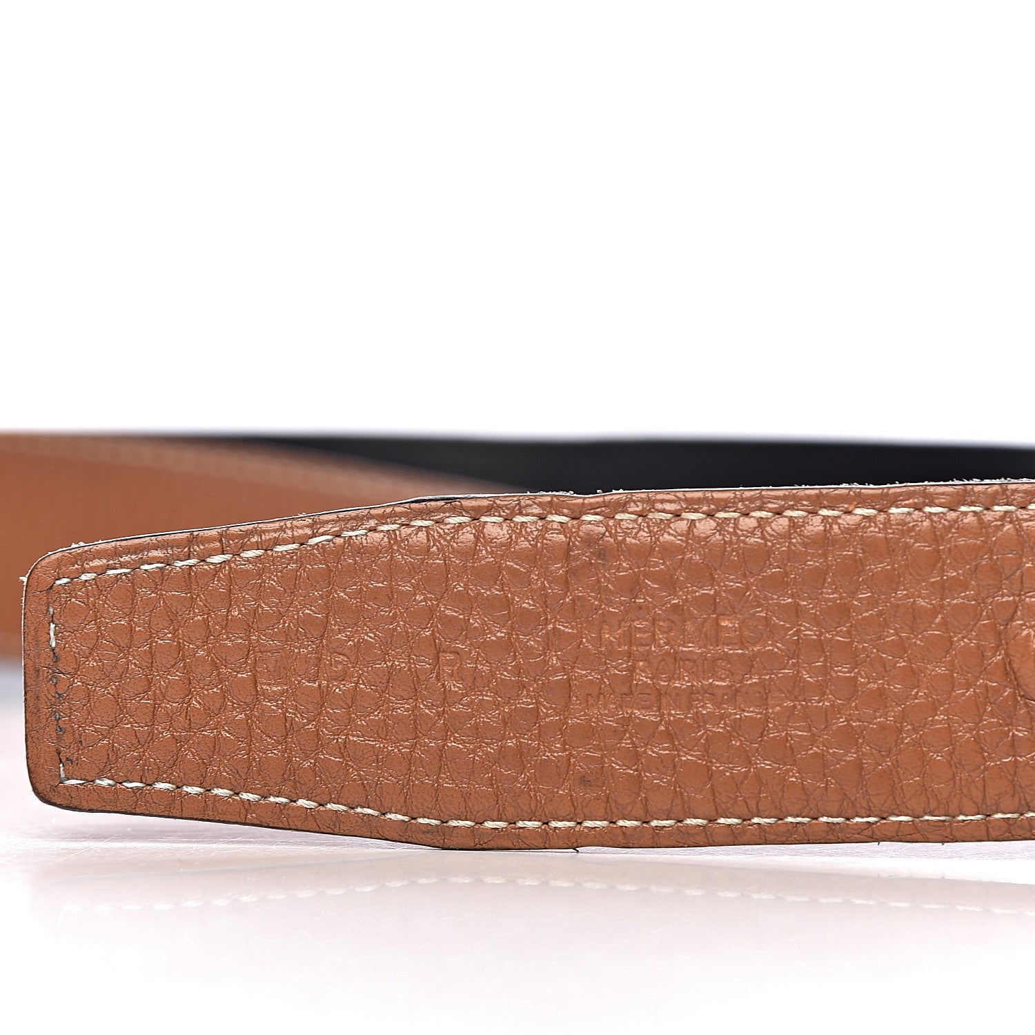 Hermes Box Togo 32mm Belt Strap 85 Black Gold 3 of 10