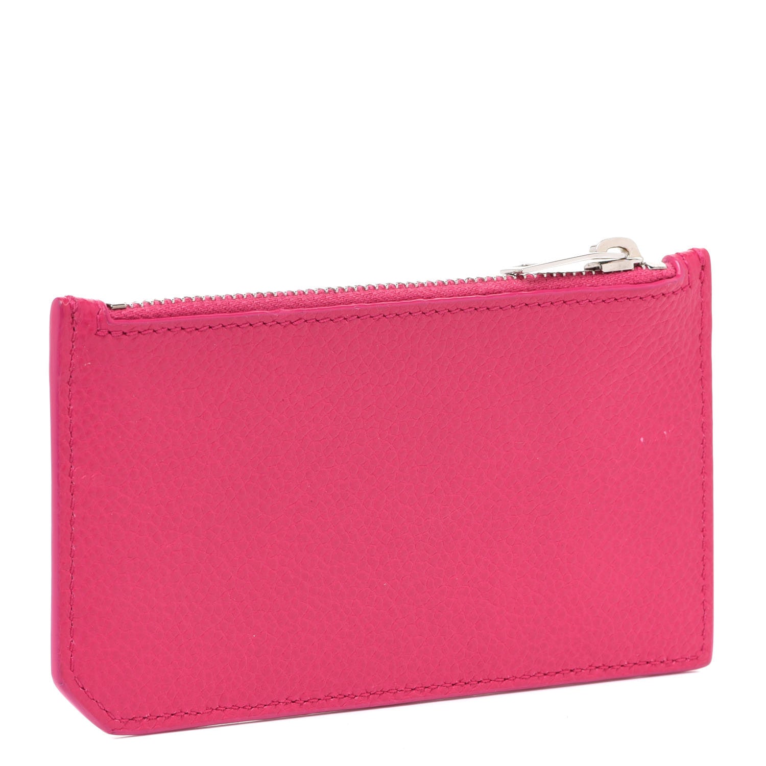 Saint Laurent Grained Calfskin 5 Fragments Zip Pouch Card Holder Bubblegum 3 of 8